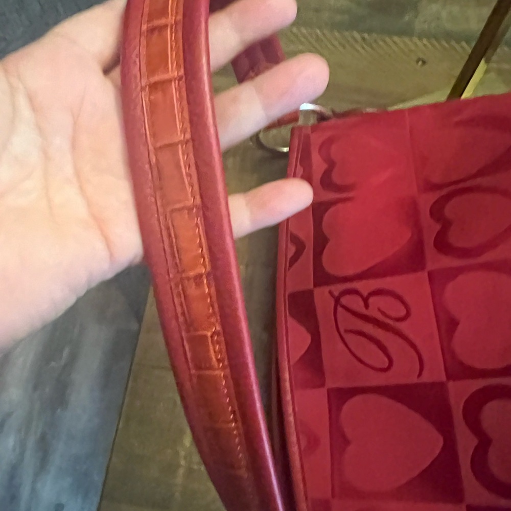Brighton Red Shoulder Bag Heart Pattern - Picture 6 of 7